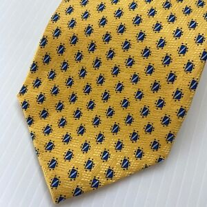 J Garcia‎ Nevsky Collection Fourteen Yellow Blue White Diamond Silk Mens Tie